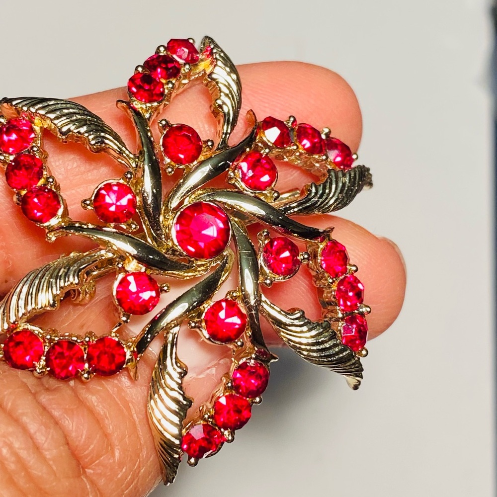 Vintage Red Brooch